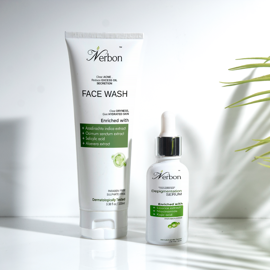 NEEM TULSI FACE WASH  & DEPIGMENTATION SERUM  COMBO