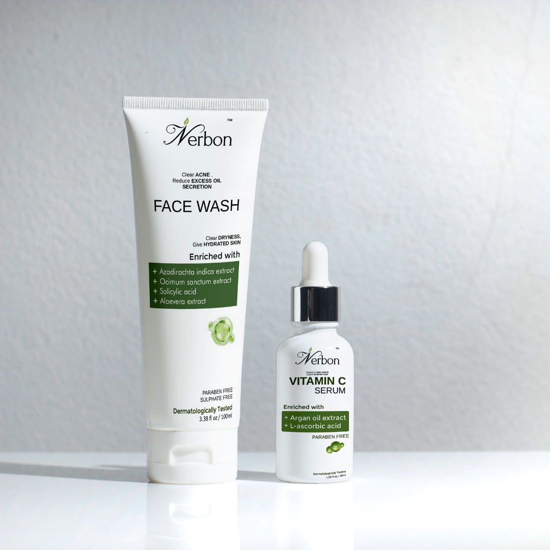 NEEM TULSI FACE WASH AND VITAMIN C SERUM | COMBO