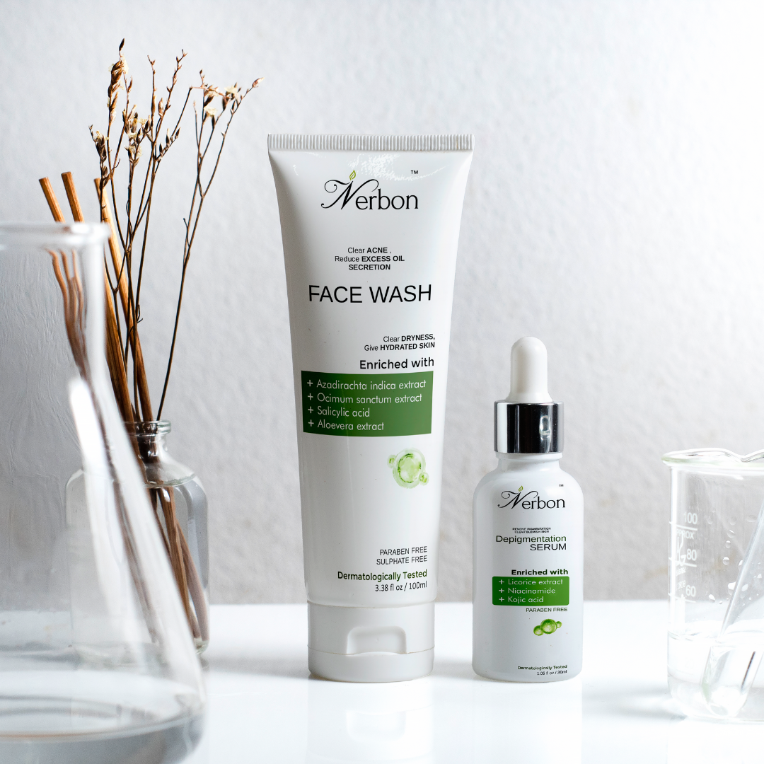 NEEM TULSI FACE WASH  & DEPIGMENTATION SERUM  COMBO
